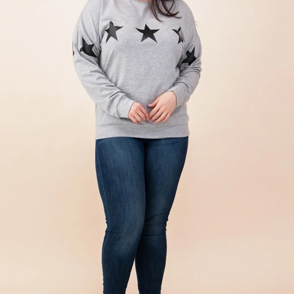 French Terry Star Pull Over Sweatshirt - Picture 5 of 8